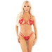 Комплект з перлинною ниткою Leg Avenue Open Cup Bra and Pearl String One Size, Red