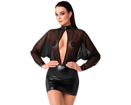 Сукня Noir Handmade F348 Powerwetlook and tulle dress - 3XL