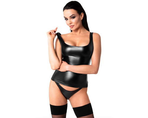 Топ Noir Handmade F346 Powerwetlook top - 3XL