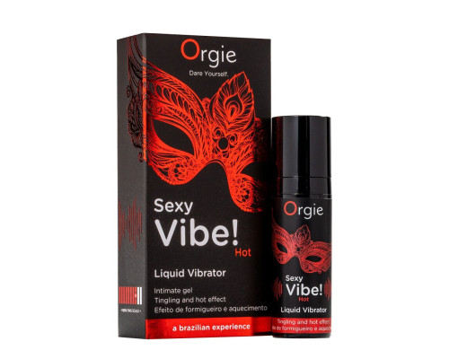 Жидкий вибратор Orgie Sexy Vibe! Hot, 15 мл (мятая упаковка!!!)