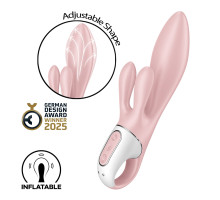 Вібратор-кролик надувний Satisfyer Air Pump Bunny 3, 12 режимів, подвійний відросток