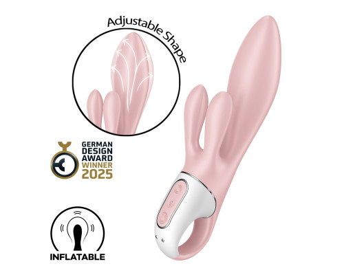 Вібратор-кролик надувний Satisfyer Air Pump Bunny 3, 12 режимів, подвійний відросток