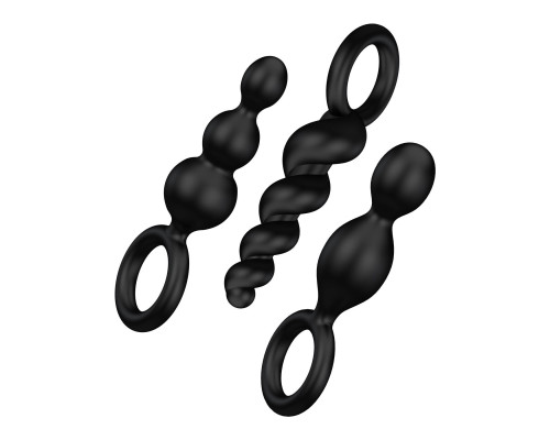 Набор анальных игрушек Satisfyer Plugs black (set of 3) - Booty Call  (м'яте паковання!!!)