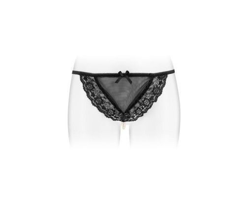 Трусики-стрінги з перлинною ниткою Fashion Secret KATIA Black