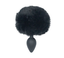 Анальна пробка з хвостом Punishment - Bunny Tail Silicone Anal Plug - Black