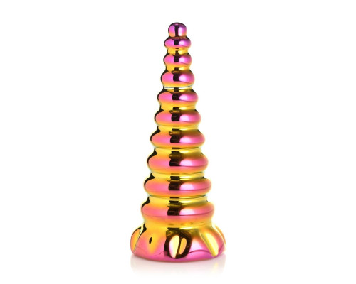 Фентезійний скляний фалоімітатор Creature Cocks Twilight Rainbow Glass Dildo, 16 см