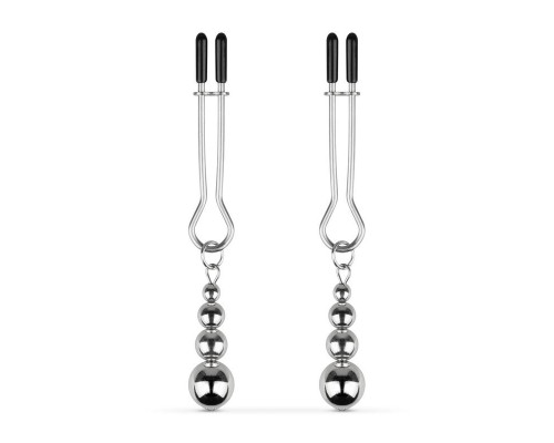 Затискачі для сосків Bedroom Fantasies: Nipple Clamps with Beaded Chain - Silver