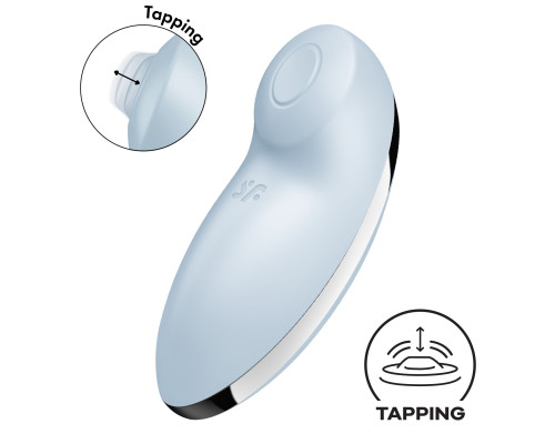Вібростимулятор-пульсатор Satisfyer Tap & Climax 2 Blue, ефект постукування пальцем