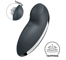 Вібростимулятор-пульсатор Satisfyer Tap & Climax 2 Grey, ефект постукування пальцем