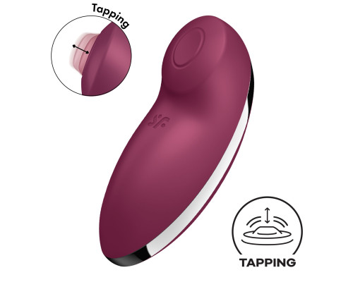 Вібростимулятор-пульсатор Satisfyer Tap & Climax 2 Red, ефект постукування пальцем