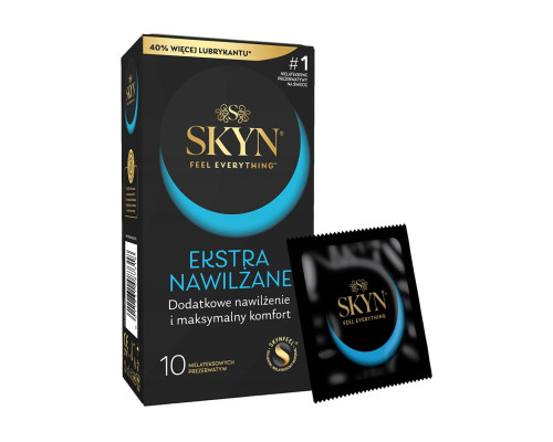 Безлатексні преміум-презервативи SKYN Ekstra Nawilżanel 10 шт, ультратонкі, на 40 % більше змазки