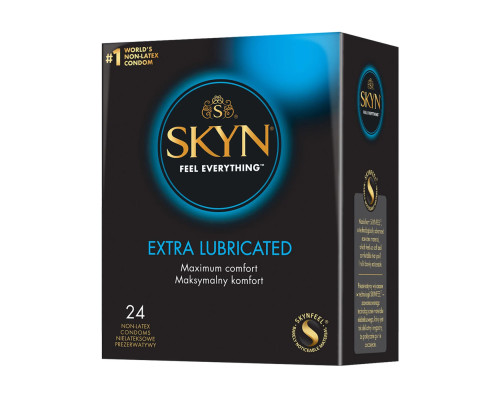 Безлатексні преміум-презервативи SKYN Extra Lubricated 24 шт, на 40 % більше змазки
