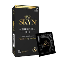 Ультратонкі безлатексні презервативи SKYN Supreme Feel 10 шт, 0,035 мм, природна текстура шкіри