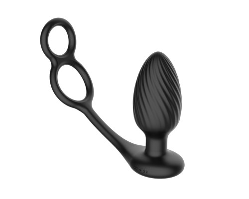 Анальна вібропробка Nexus Tornado Cock and Ball Ring обертання+вібрація, ерекційне кільце, пульт