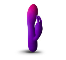 Вібратор-кролик Rocks Off Glo Girl – Rabbit, 2 мотори, 10 режимів, на батарейках