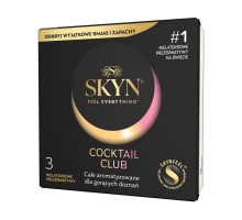 Презервативи SKYN Cocktail Club 3 шт, смаки Pina Colada, Cherry Sunrise та Passion Daiquiri