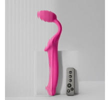 Безремінний страпон з вібрацією Strap-On-Me Vibrating Fuchsia L, діаметр 3,7см, пульт ДК, регульований