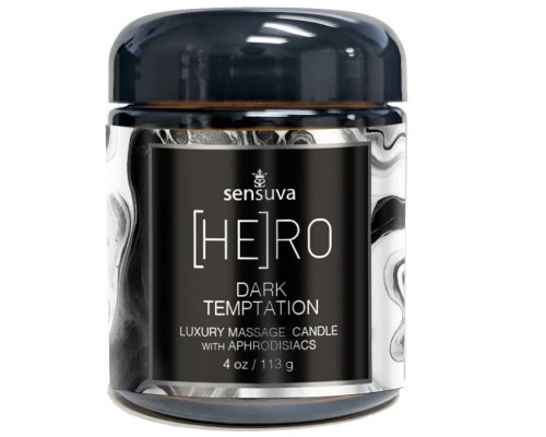 Масажна свічка Sensuva [HE]RO Dark Temptation Massage Oil Candle 113г