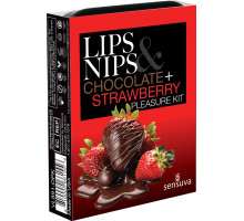Подарунковий набір Sensuva Lips & Nips Pleasure Kit - Chocolate Strawberry 2 x 4г