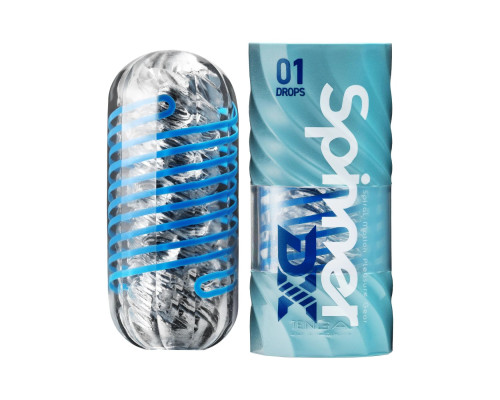 Мастурбатор Tenga Spinner DX 01 Drops, з пружною стимулювальною спіраллю всередині, ніжний вплив