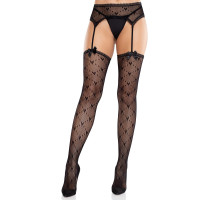 Колготки-панчохи Leg Avenue Heart Garterbelt Stockings One Size Black