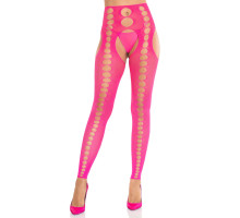 Колготки Leg Avenue Seamless Opaque Footless Suspender Hose One Size Neon Pink