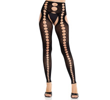 Колготки Leg Avenue Seamless Opaque Footless Suspender Hose One Size Black