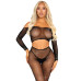 Комплект Leg Avenue Rhinestone Fishnet Crop Top and Legging One Size Black