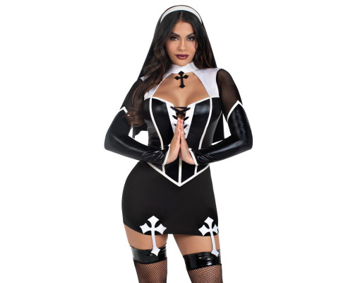Костюм черниці Leg Avenue Holy Hottie Dress S