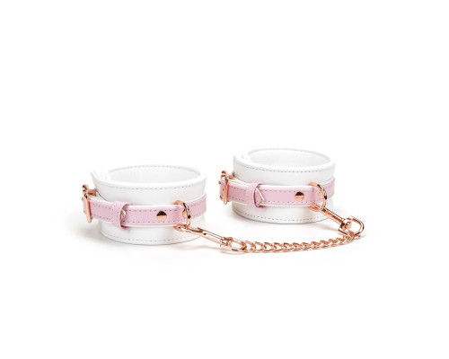 Наручники Liebe Seele White & Pink Fairy Goat Leather Hand Cuffs