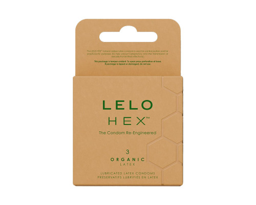 Презервативи LELO HEX Condoms Organic 3 Pack, тонкі та суперміцні