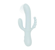 Потрійний вібратор Good Vibes Only – SAGE Triple Stimulation Vibe Soft Silicone – Blue, манливий рух