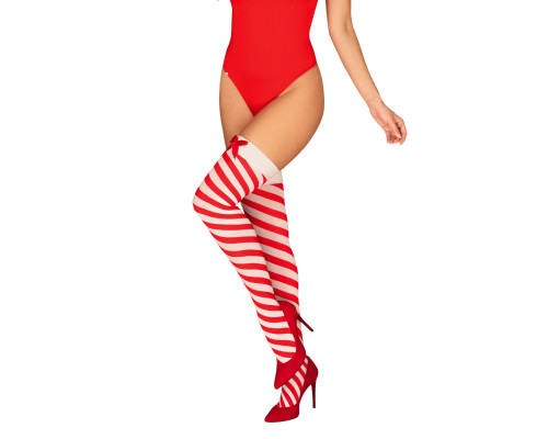 Панчохи Obsessive Kissmas stockings S/M