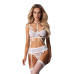 Комплект Obsessive Premisis White 3-pcs crotchless set L/XL