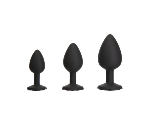Набір силіконових анальних пробок BMS Roses Til’ Dawn Silicone Anal Plug Kit Starter Kit Black