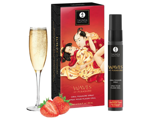 Спрей для посилення слиновиділення Shunga Waves of Pleasure Strawberry Sparkling Wine