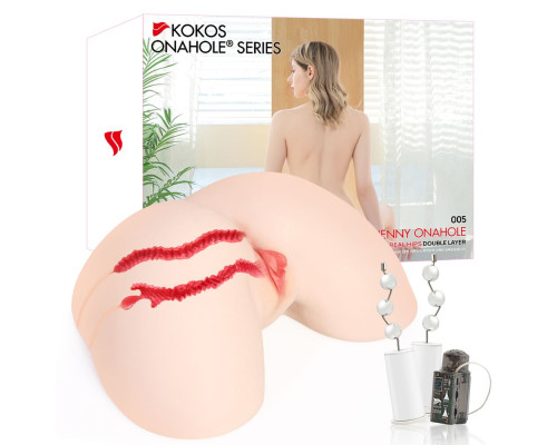 Мастурбатор Kokos 005 Jenny ONAHOLE Real Hips 2WayPlus з вібрацією та масажем