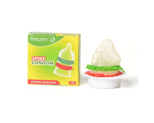 Насадка на член Recare Spike Condom Green (презерватив з рядами шипів)