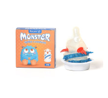 Насадка на член Recare Blue Monster Spike Condom (презерватив з вусиками та спіраллю шипів)