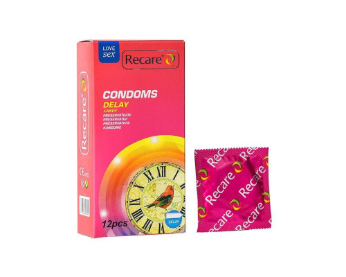 Презервативи Recare Delay Candy Condoms 12 шт, пролонгувальний ефект, цукерковий аромат
