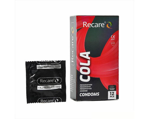 Презервативи Holographic Recare Cola Dotted&Ribbed Condoms 12шт, з пухирцями і ребрами, аромат: Кола