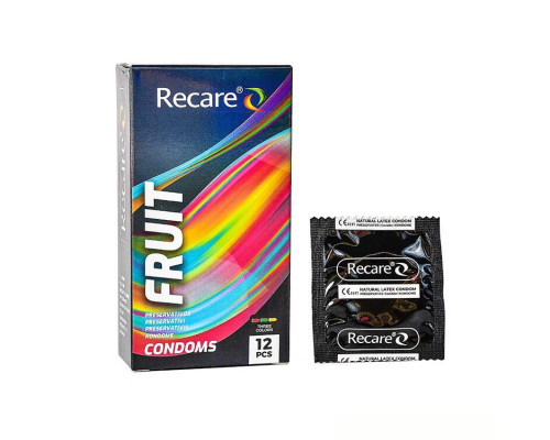 Презервативи Holographic Recare Fruit Flavour Condoms 12 шт, аромати: м'ята, банан, полуниця