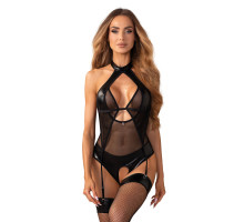 Боді Obsessive Dominna crotchless teddy L/XL