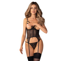 Корсет Obsessive Euridia corset & tanga XL/2XL