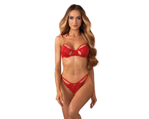 Комплект Obsessive Matildea 2-pcs crotchless set L/XL