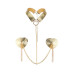 Пестис-сердечка з пензликами та чокером JSY Nipple Sticker RT236114 Golden