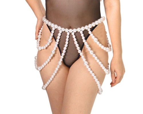Спідниця з перлин Art of Sex - Jasmine, колір білий, розмір XS-2XL