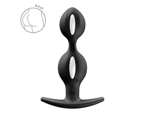 Анальні кульки Fun Factory B BALLS DUO Black, ефект вібрації, діаметр 3,2 та 3,6 см