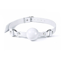 Кляп силіконовий Feral Feelings Silicon Ball Gag White/White, білий ремінець, біла кулька
