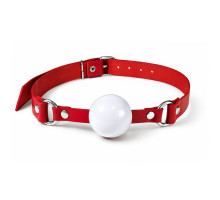 Кляп силіконовий Feral Feelings Silicon Ball Gag Red/White, червоний ремінець, біла кулька